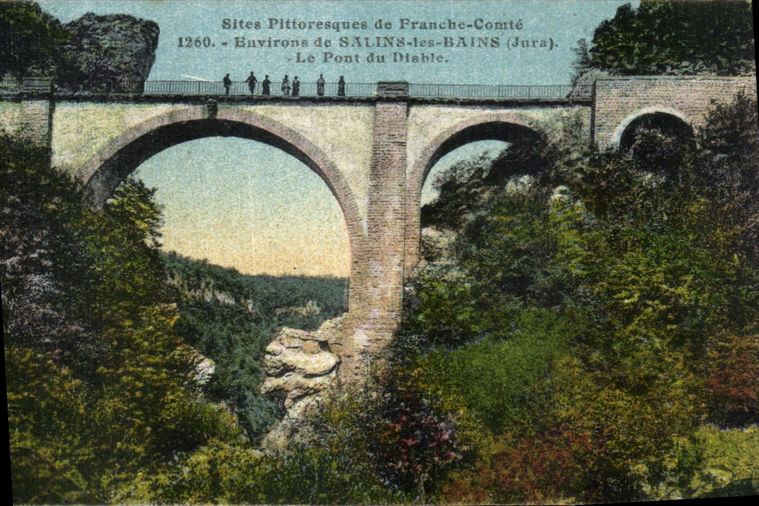 VINTAGE POSTCARD Surroundings Saline Les Bains bridge of the devil