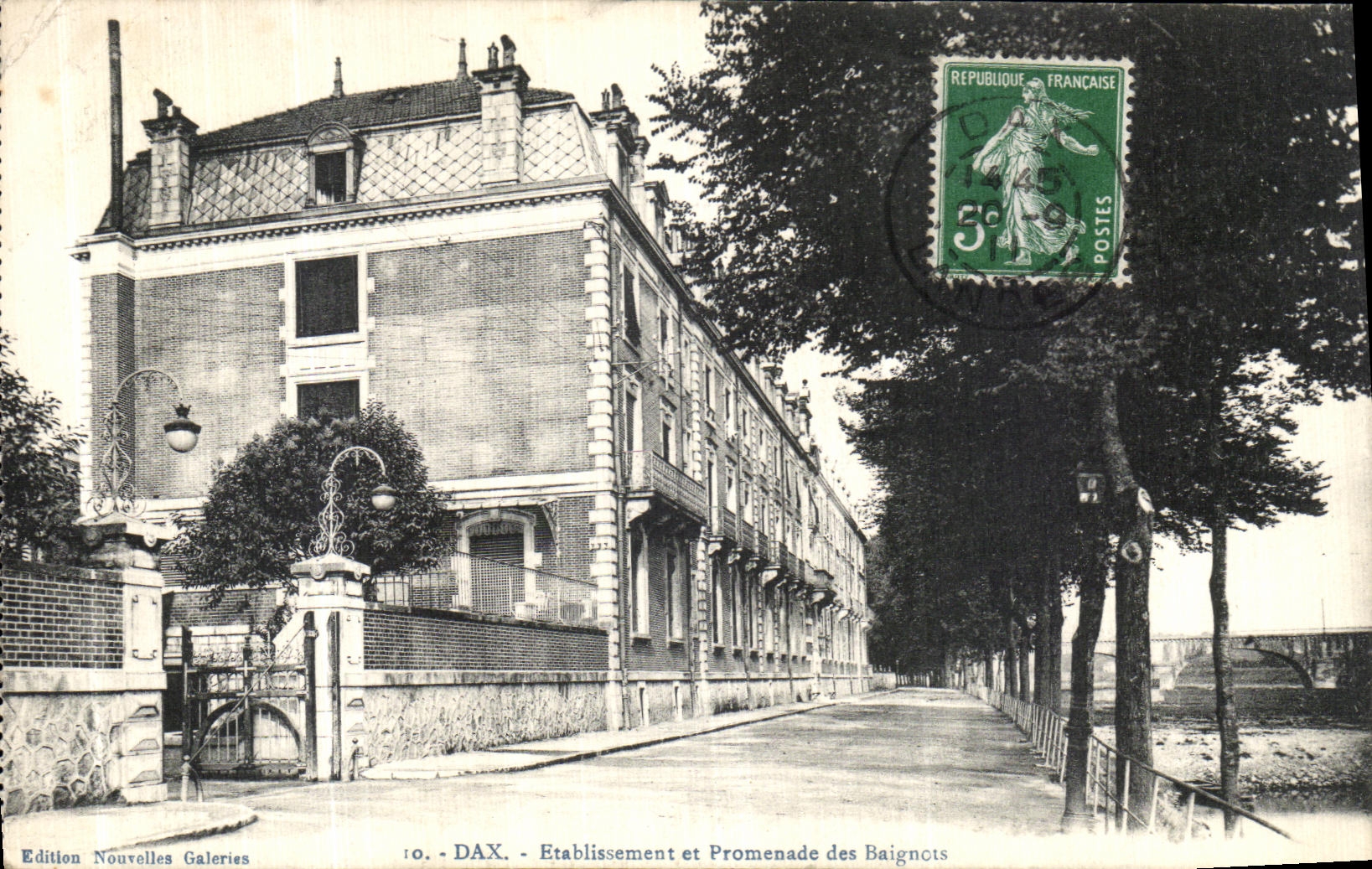 Establecimiento de Dax de la POSTAL de la VENDIMIA y  promenade  de Baignots