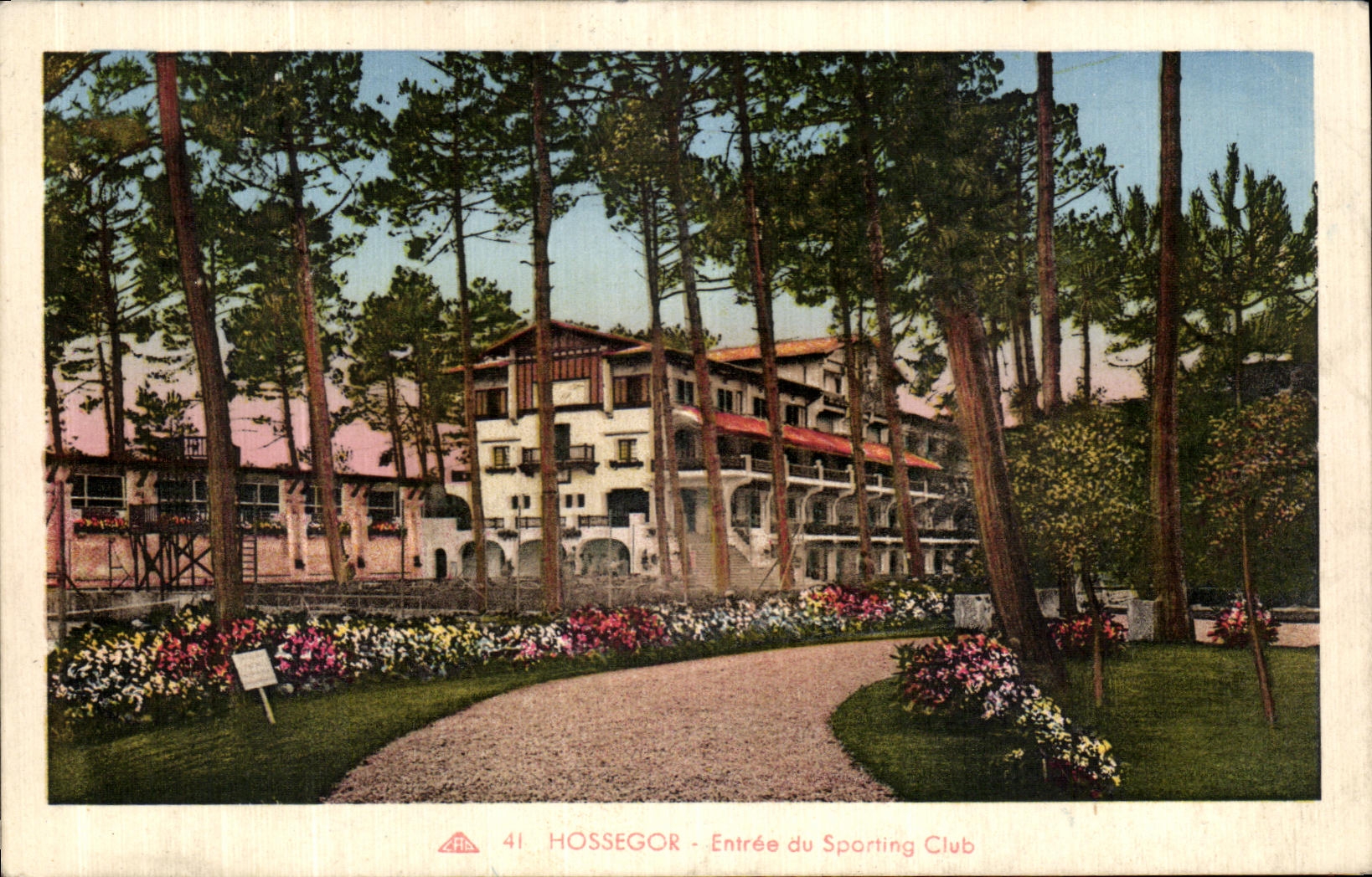 POSTAL Hossegor de la VENDIMIA entrado del club Sporting