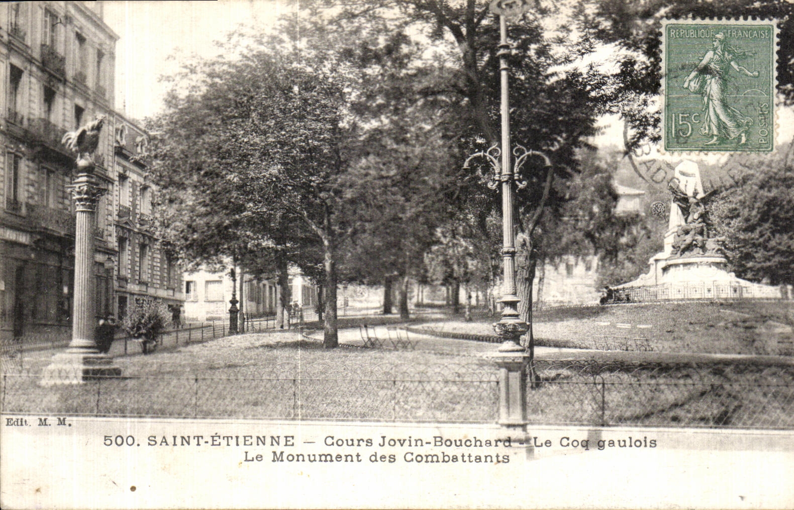 VINTAGE POSTCARD Sainte Etienne Course Jovin Bouchard the French Cockerel the monument of the combatants