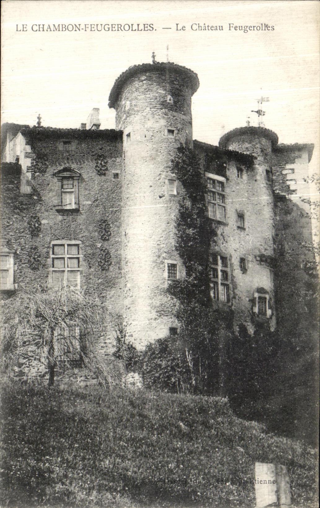VINTAGE POSTCARD Chambon Feugerolles the Feugerolles Castle