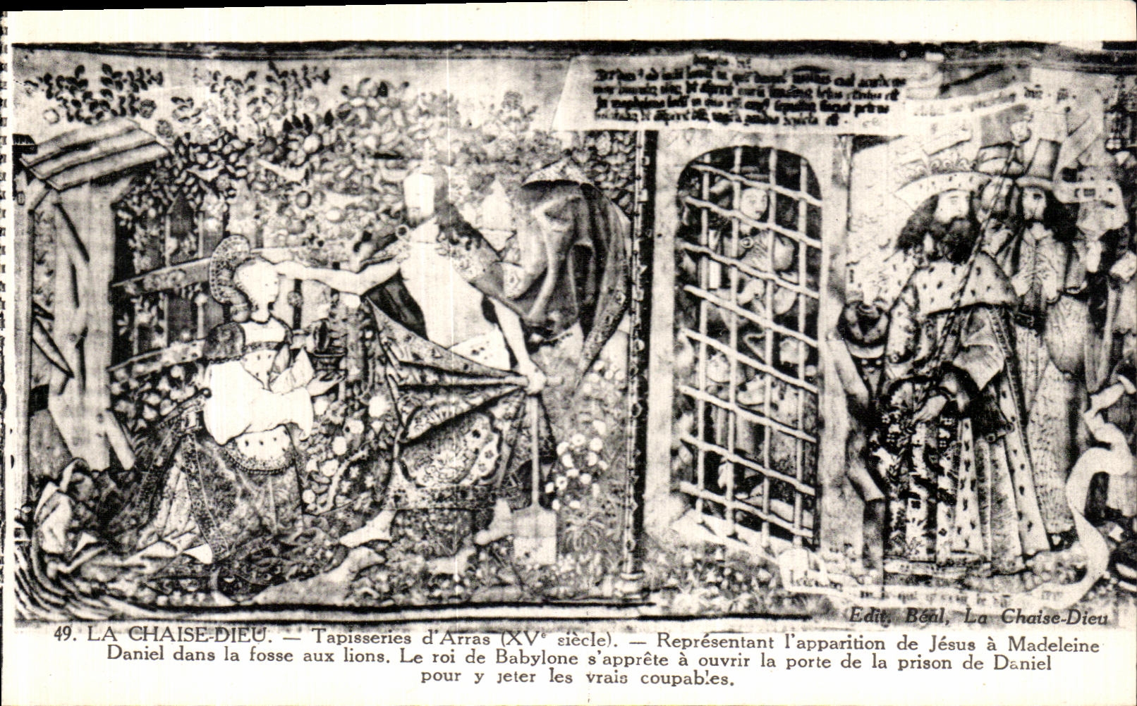 VINTAGE POSTCARD the Chair God Tapestries D Arras Apparition of Jesus has Madeleine