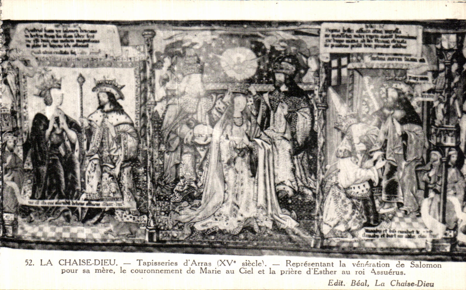 VINTAGE POSTCARD the Chair God Tapestries D Arras Veneration of Solomon