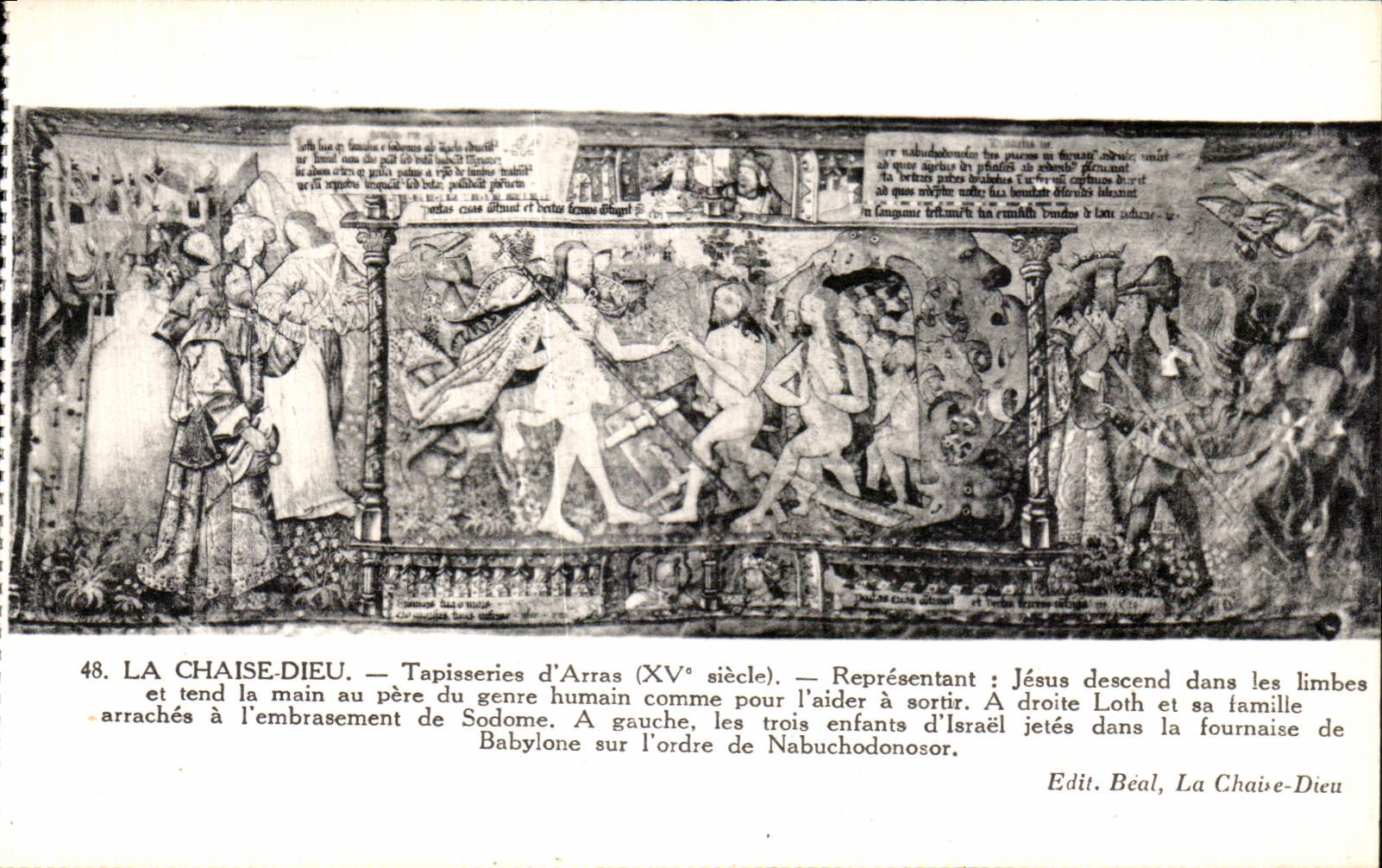 VINTAGE POSTCARD the Chair God Tapestries D Arras Jesus goes down in the limbs