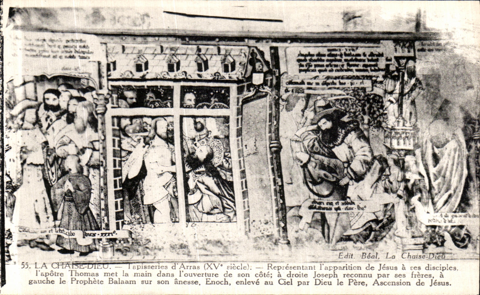 VINTAGE POSTCARD the Chair God Tapestries D Arras Apparition of Jesus has his disciples