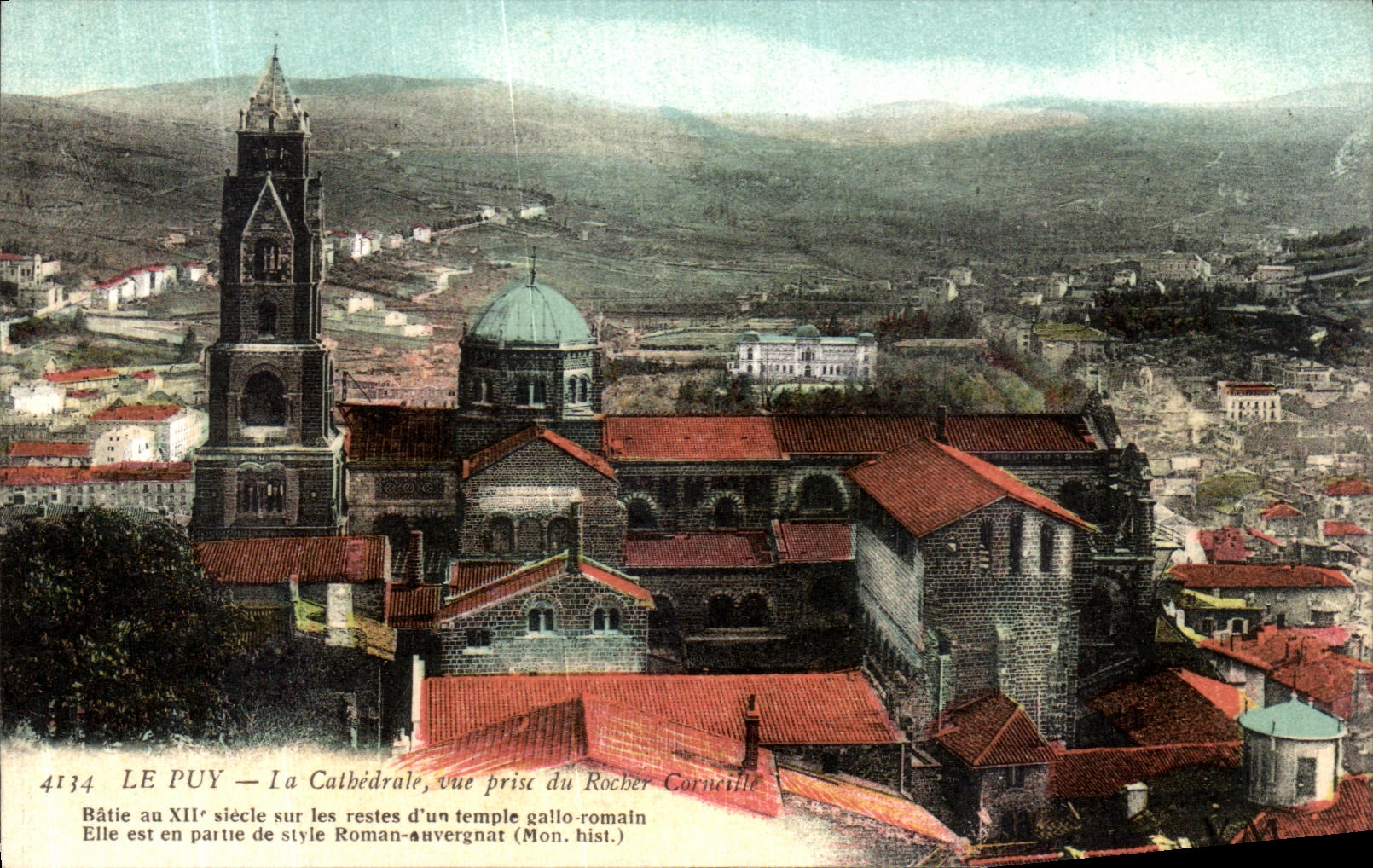 VINTAGE POSTCARD Puy the Cathedral Seen from of the Rock Crow