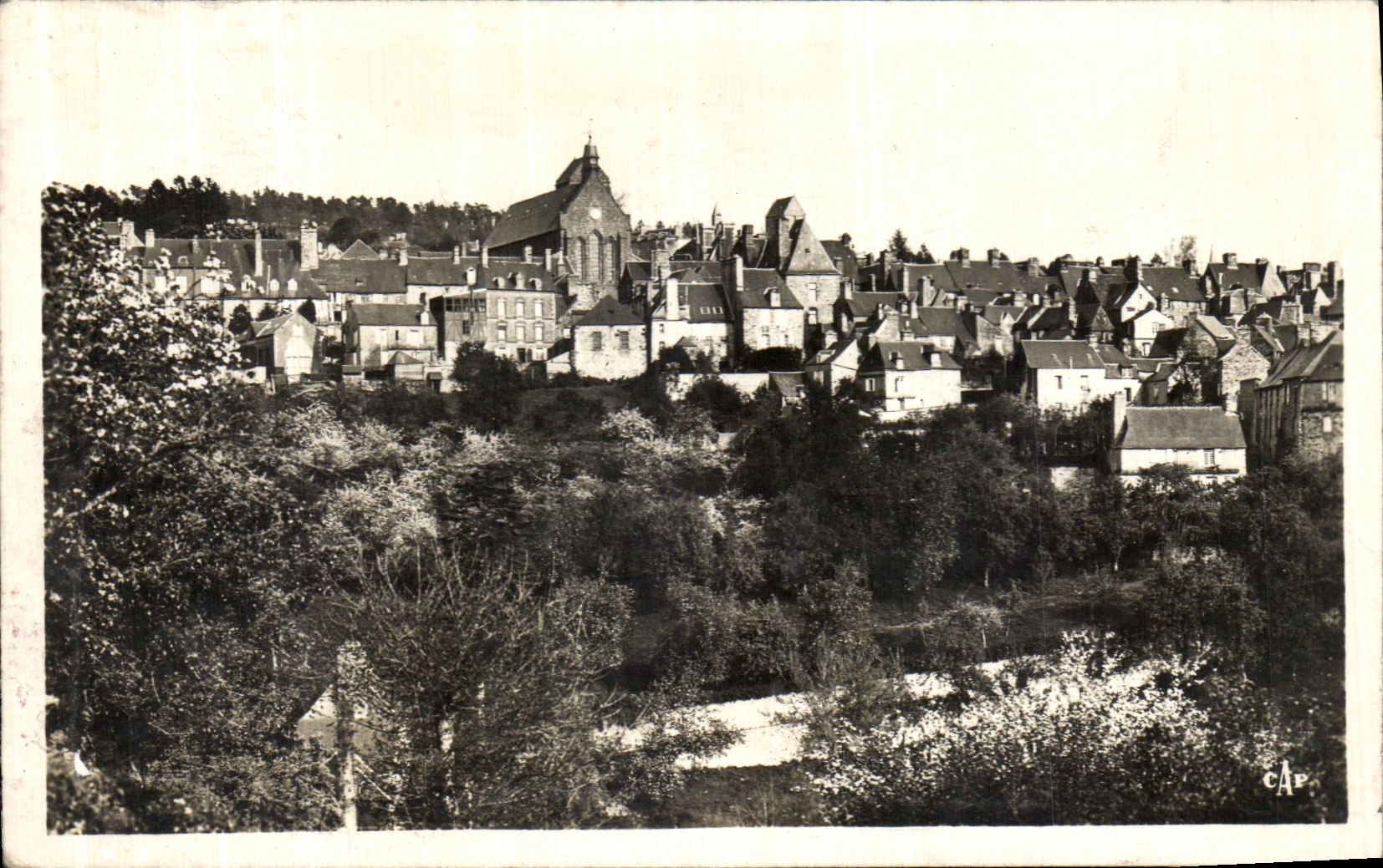 CPA Mortain Vue Sur La Collegiale 