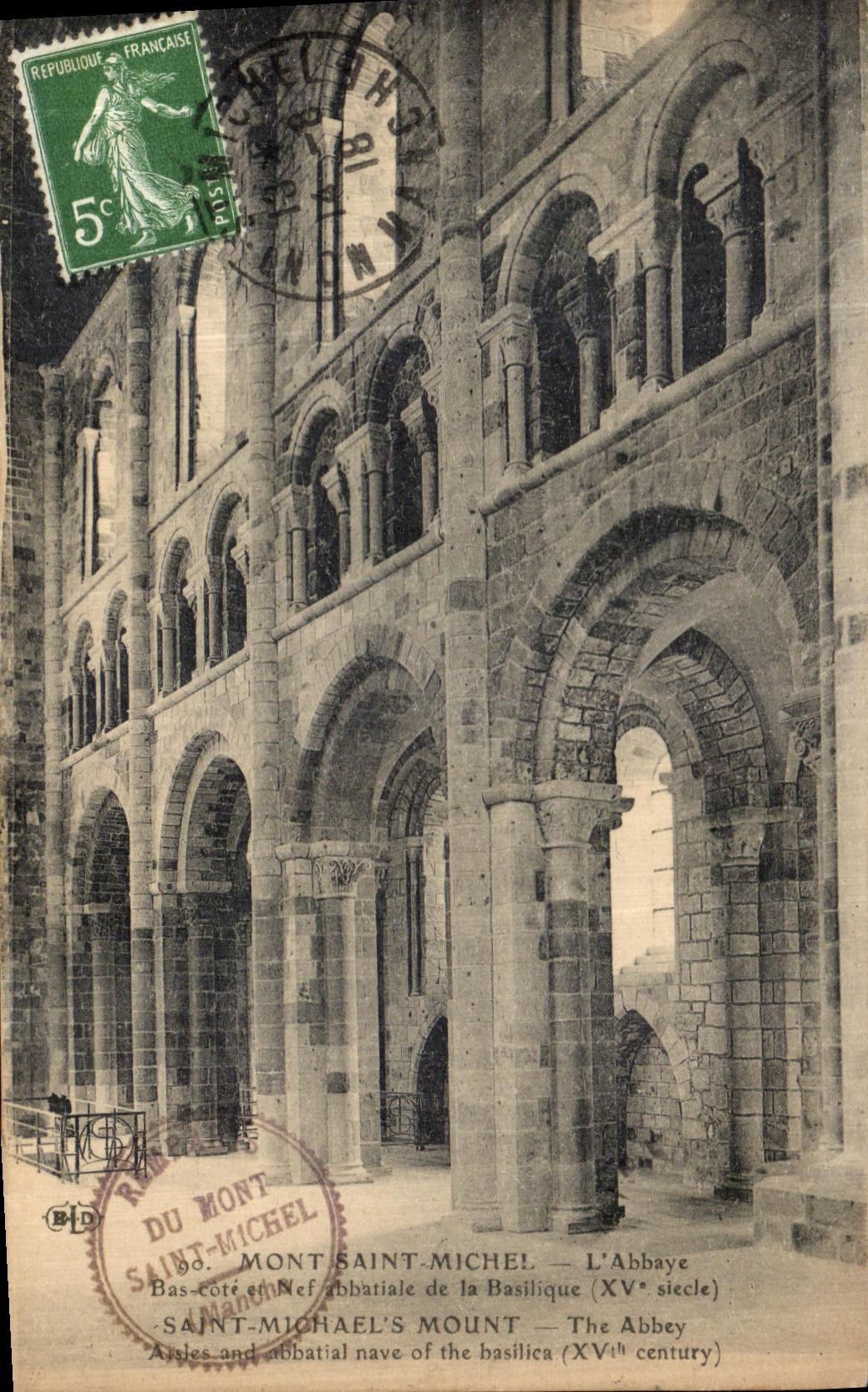VINTAGE POSTCARD Mont Saint Michel L Abbey