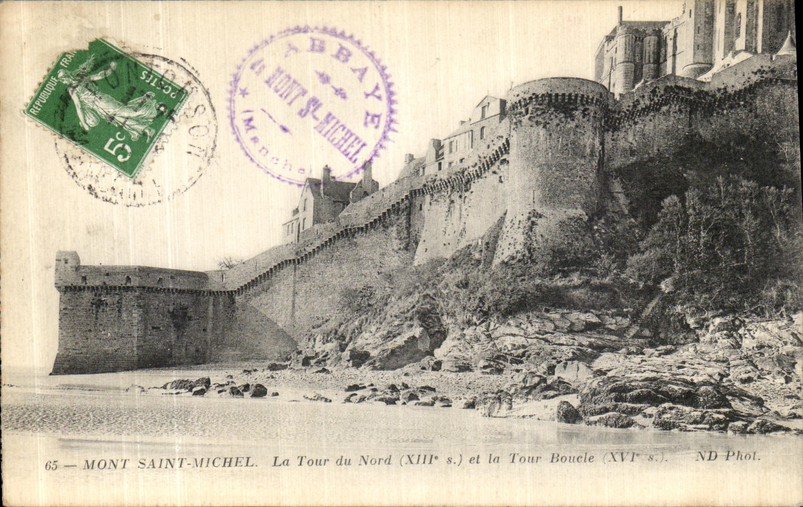 VINTAGE POSTCARD Mont Saint Michel LaTour of North and the Tower Buckles