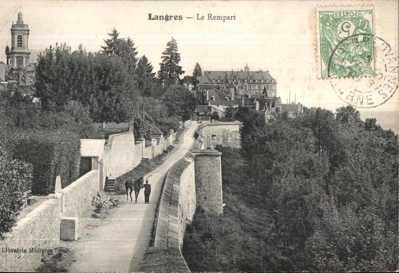 POSTAL Langres de la VENDIMIA el terraplen