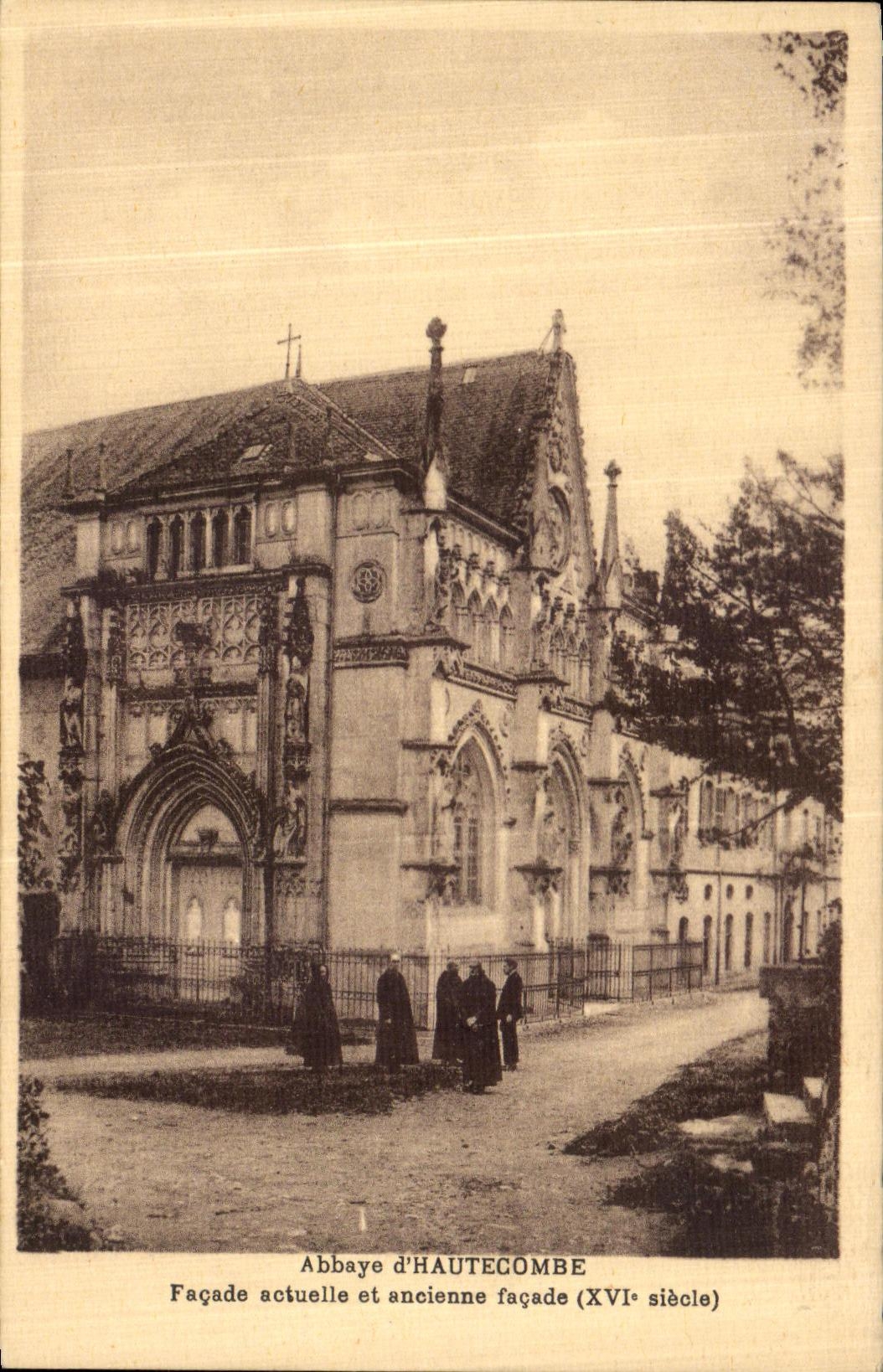 VINTAGE POSTCARD Abbey D Hautecombe current Frontage and old frontage