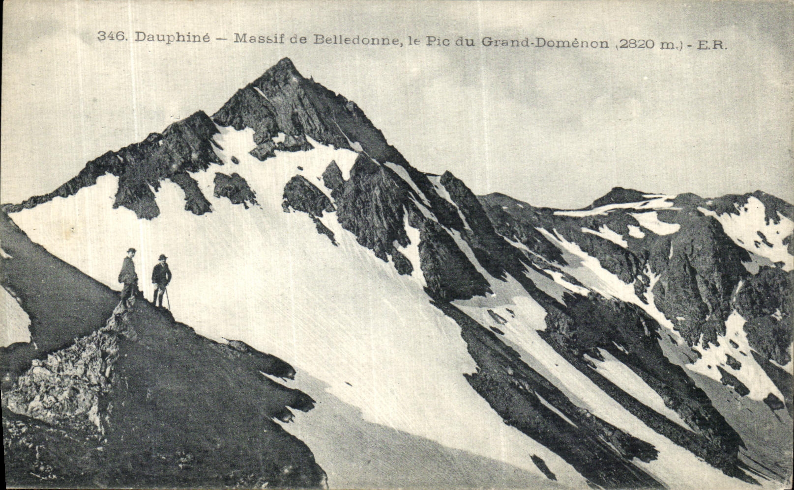 VINTAGE POSTCARD Dauphine Solid mass of Belledonne the Peak of Large Domenon