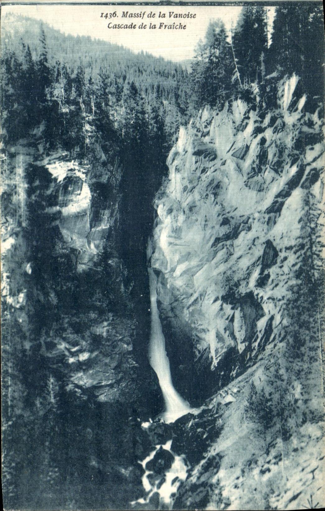 VINTAGE POSTCARD Massif of Vanoise Cascades of Fraiche