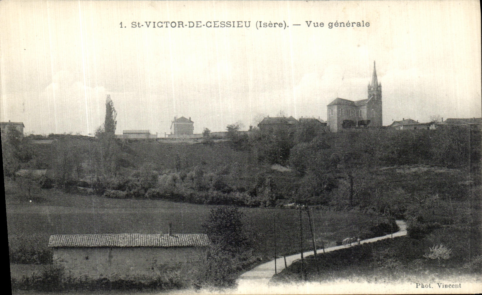 VINTAGE POSTCARD St Victor de Cessieu View