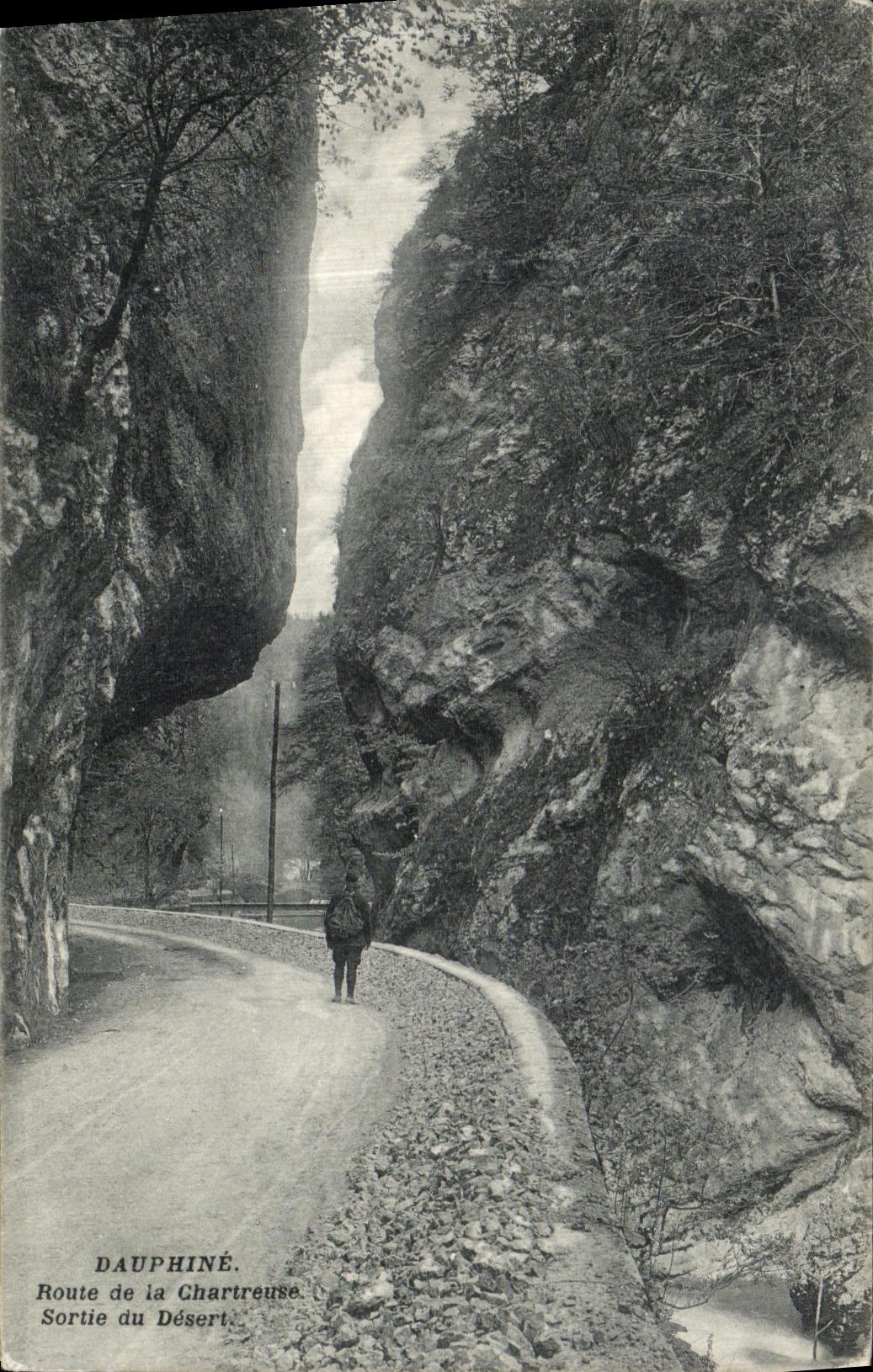 Camino de Dauphine de la POSTAL de la VENDIMIA de los servicios chartreuses grandes de la salida