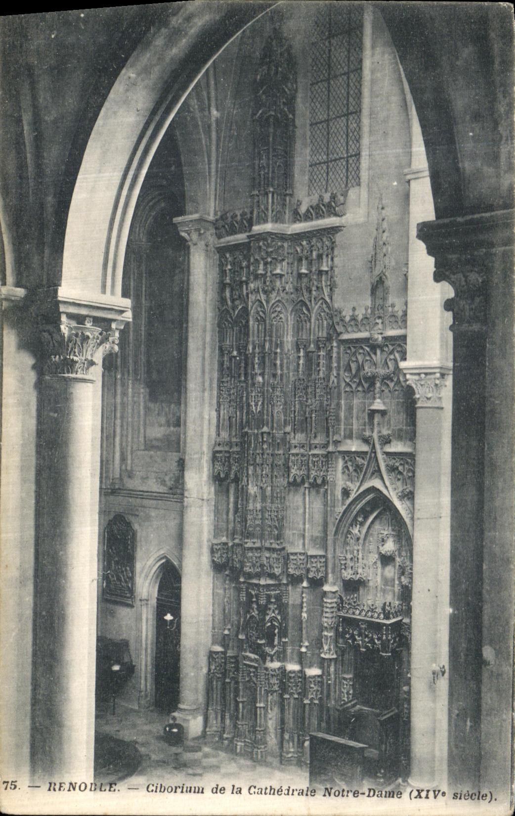 VINTAGE POSTCARD Grenoble Ciborium of the Notre Dame Cathedral