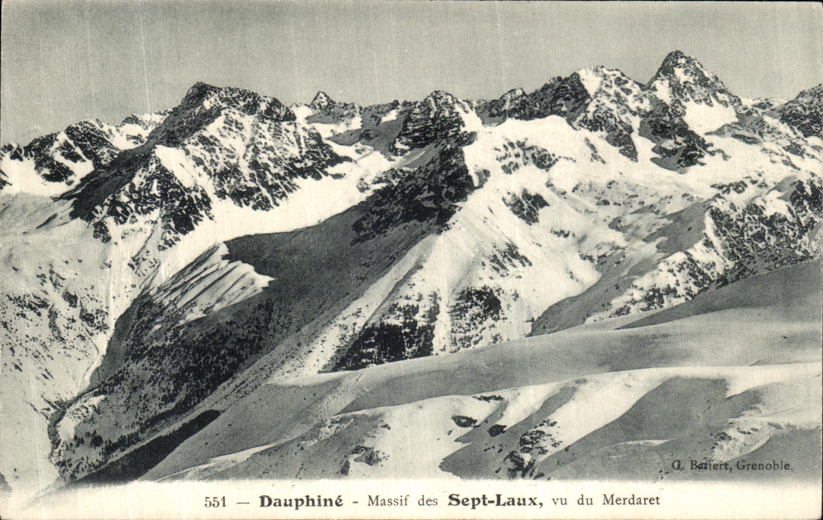 VINTAGE POSTCARD Dauphine Solid mass of the Seven Laux Seen of Merdaret
