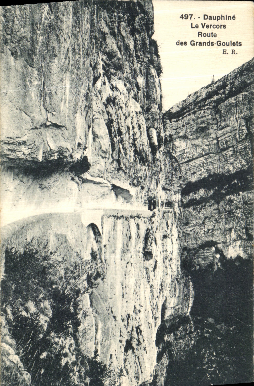 Camino de Dauphine Vercors de la POSTAL de la VENDIMIA de las grandes piezas estrechas