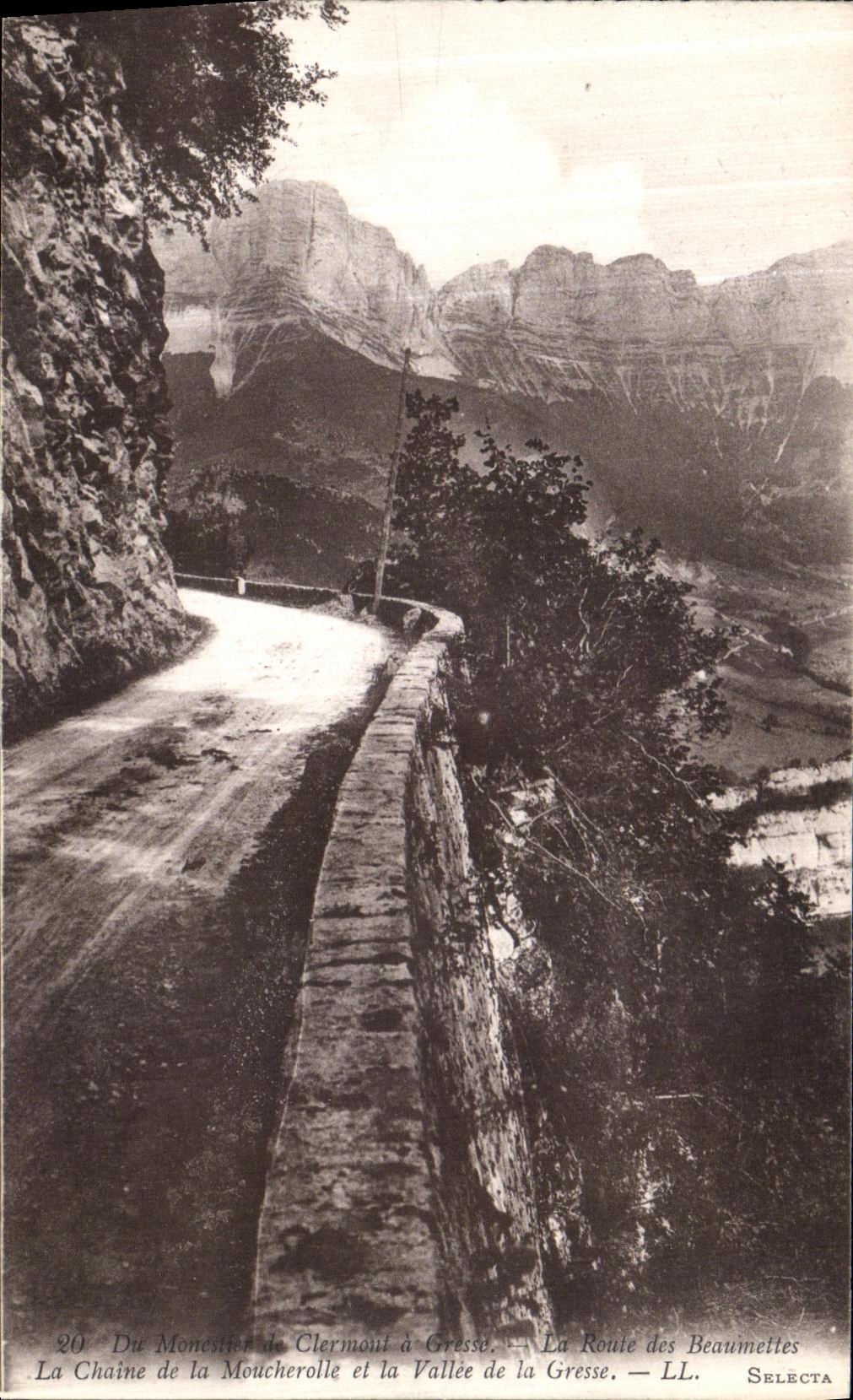 VINTAGE POSTCARD the Road of Beaumettes the Chain of Moucherolle and the Valley of Gresse