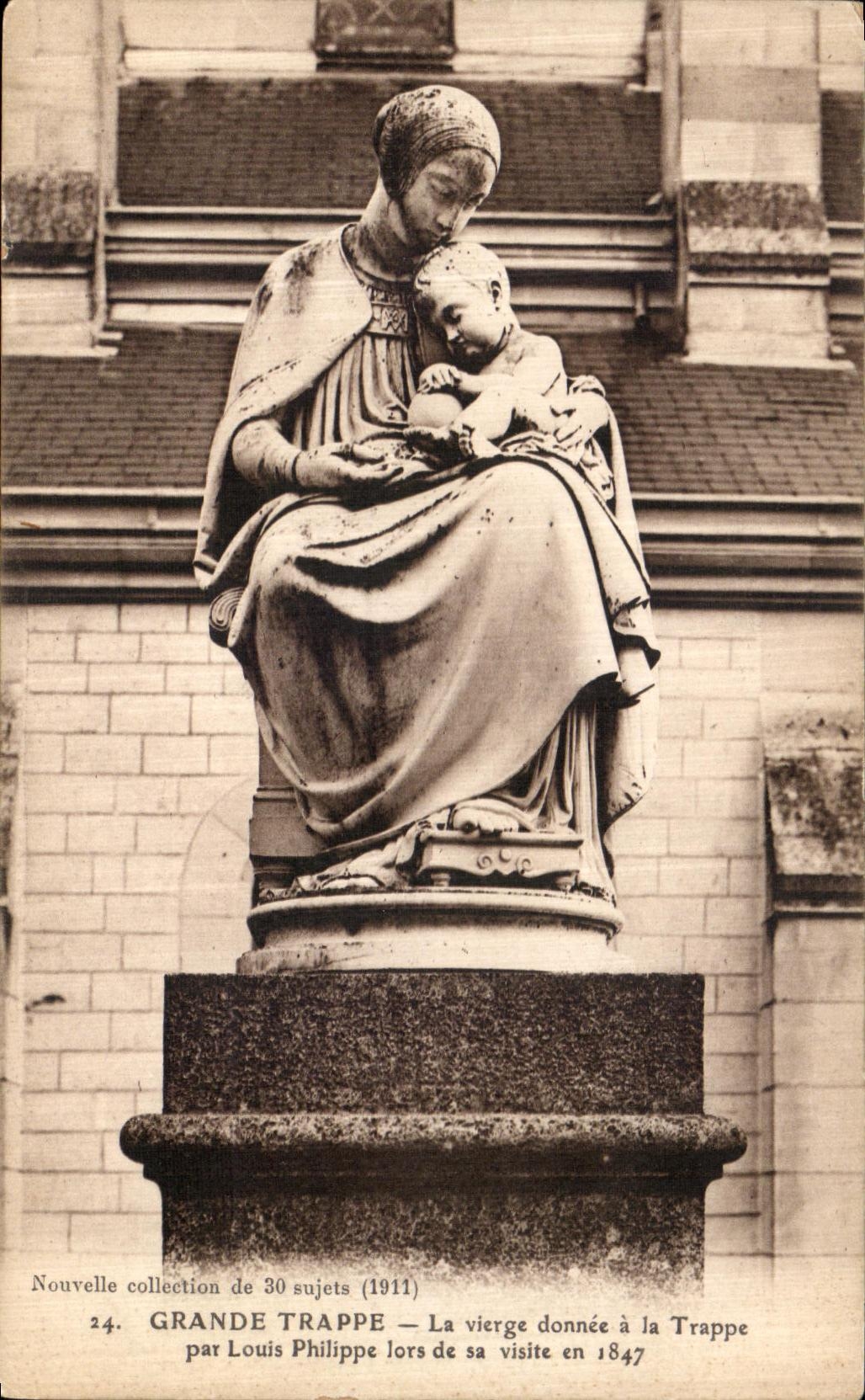 POSTAL de la VENDIMIA la puerta de trampa grande la virgen dada a la puerta de trampa por Louis Felipe a la hora de su visita adentro