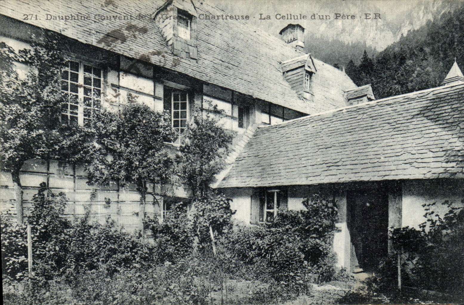 Chartreuse grande del convento de Dauphine de la POSTAL de la VENDIMIA la celula D un padre