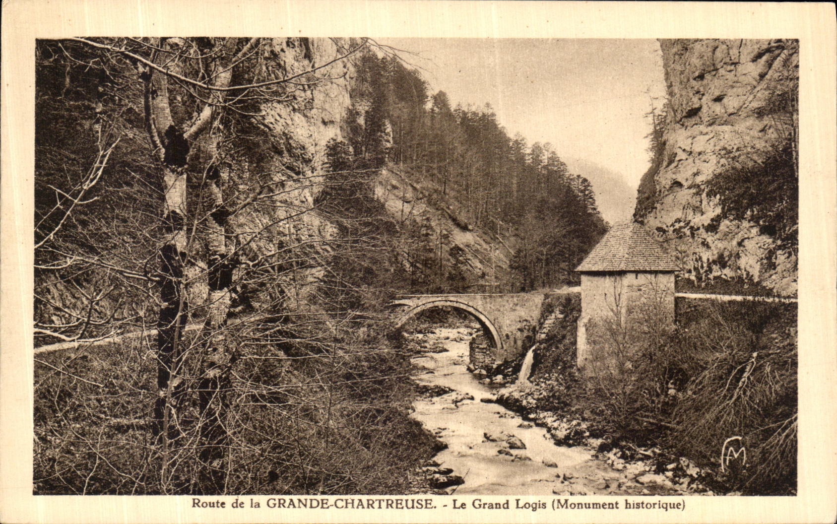 Camino de la POSTAL de la VENDIMIA de chartreuse grande el hogar grande