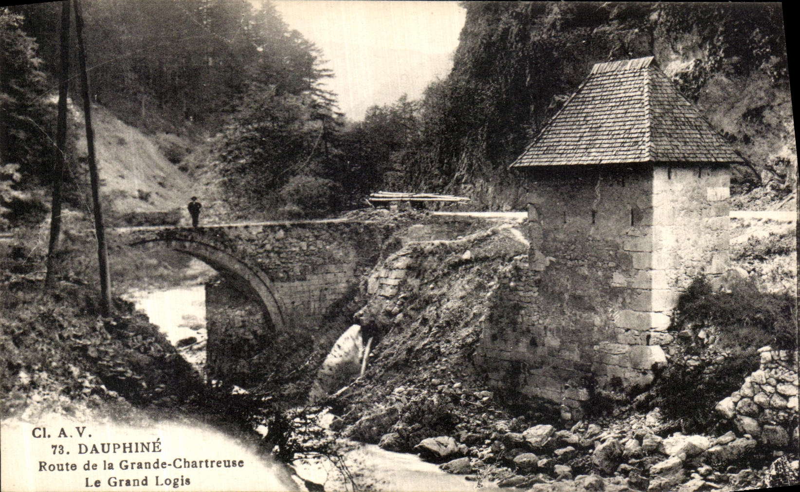 Camino de la POSTAL de la VENDIMIA de chartreuse grande el hogar grande