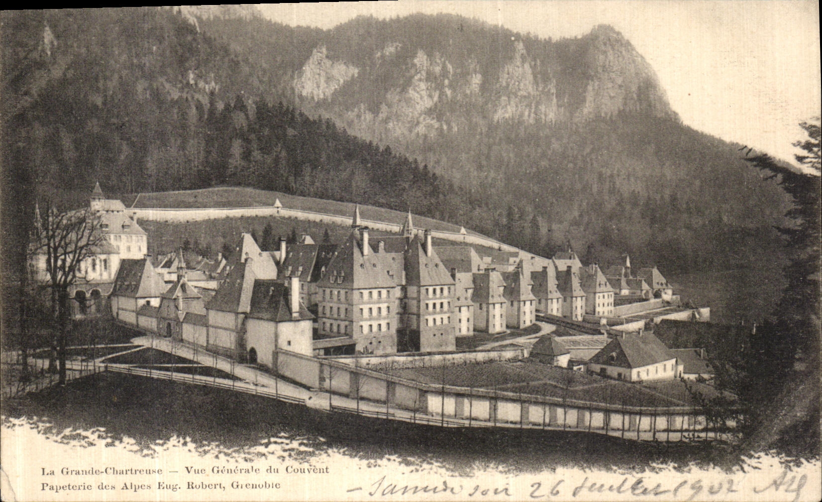 Opinion chartreuse grande de la POSTAL de la VENDIMIA del convento