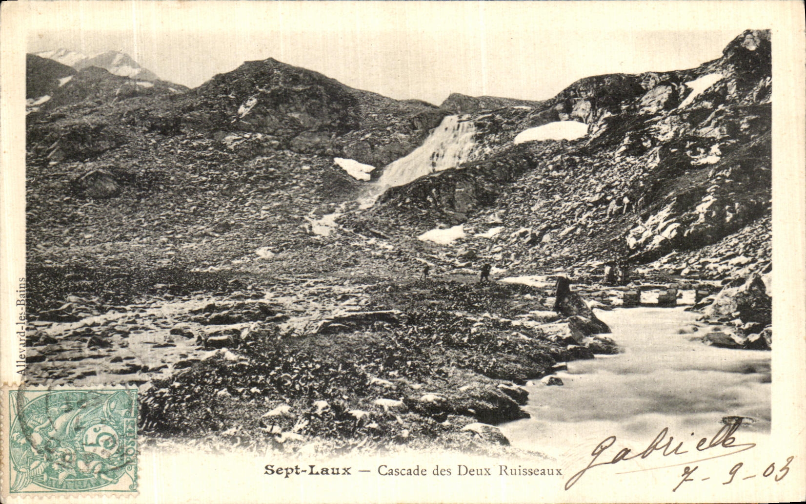 VINTAGE POSTCARD Seven Laux Cascades of the Two Brooks