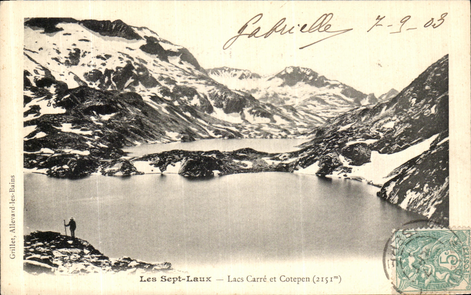 VINTAGE POSTCARD Seven Laux Cascades of the Two Brooks