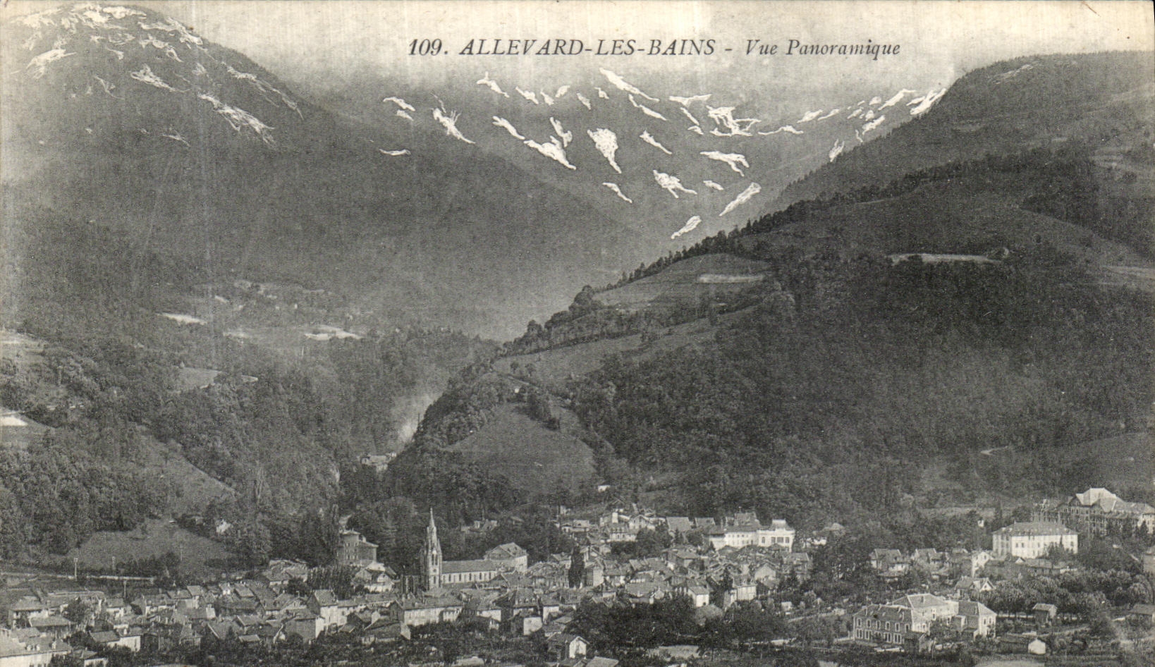 VINTAGE POSTCARD Allevard Les Bains Panoramic View