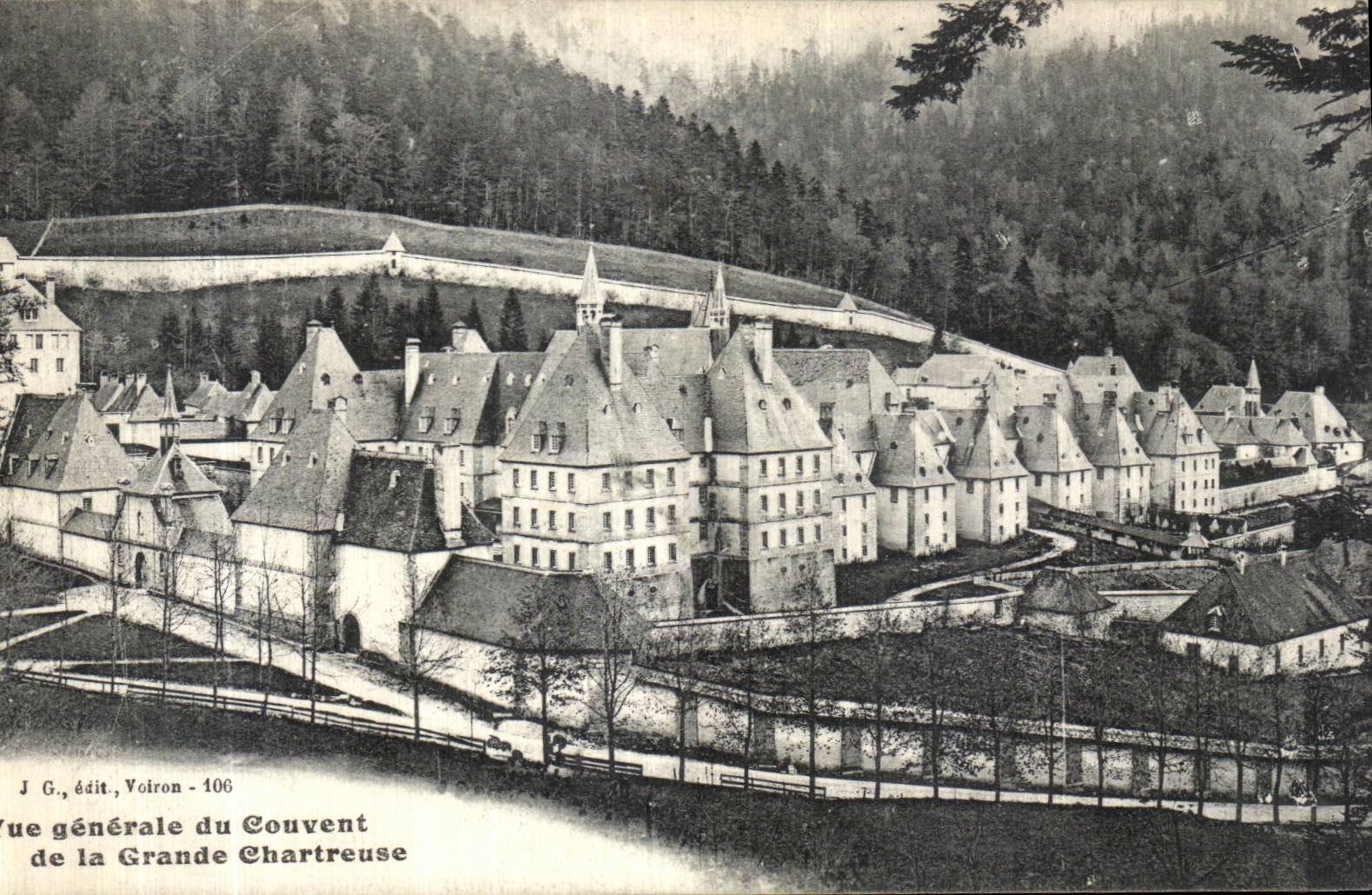 Convento de Dauphine de la POSTAL de la VENDIMIA de la vision chartreuse grande