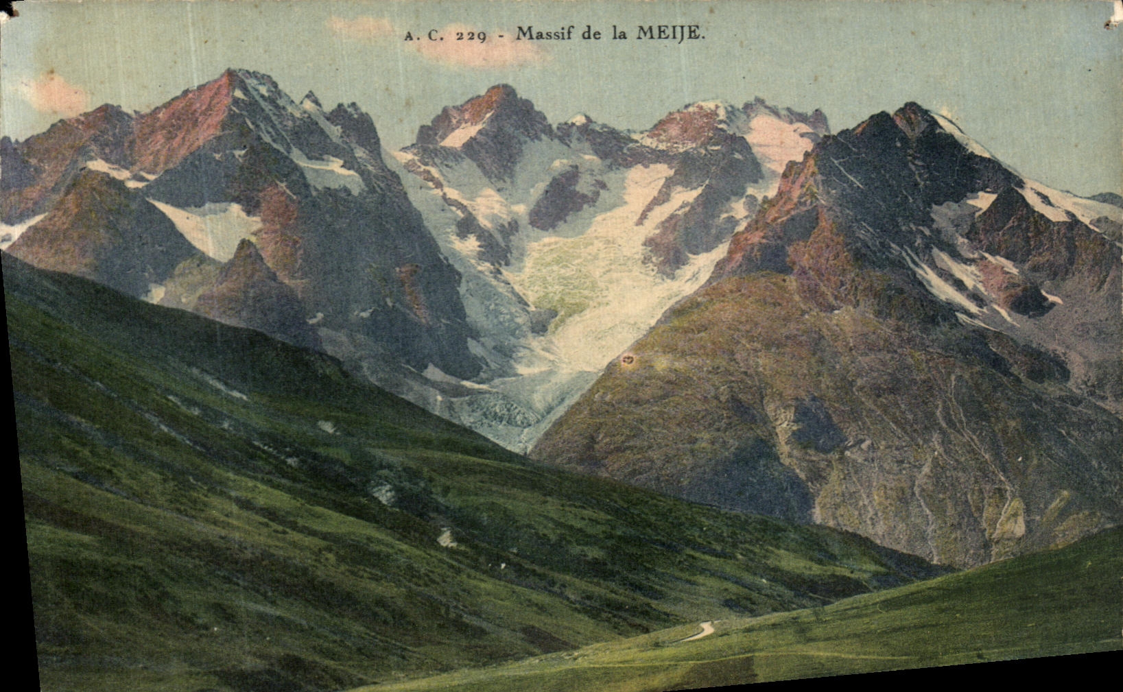 VINTAGE POSTCARD Massive of Meije