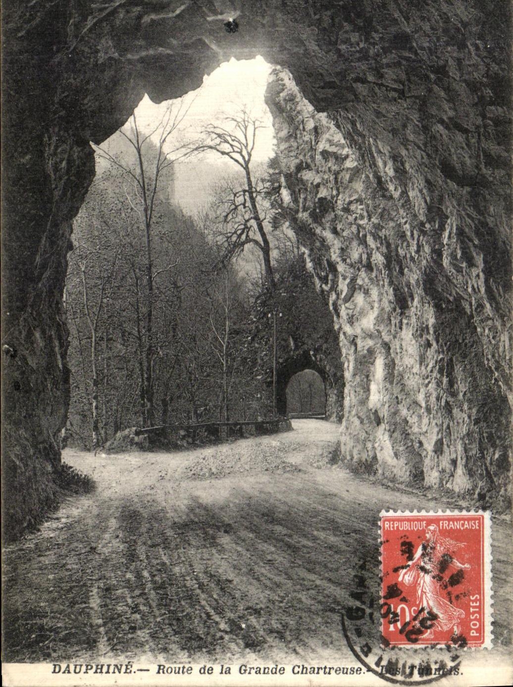 Camino de Dauphine de la POSTAL de la VENDIMIA de chartreuse grande