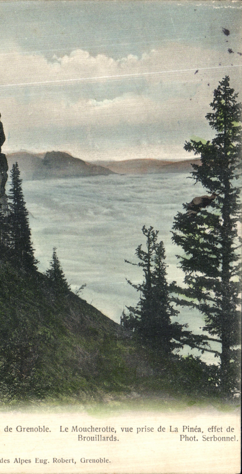 VINTAGE POSTCARD Surroundings of Grenoble Moucherotte seen from of Pinea effect Fogs