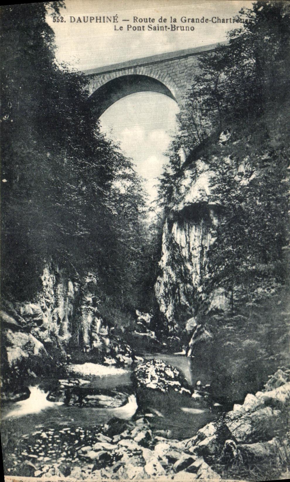 POSTAL de la VENDIMIA el camino de Dauphine de chartreuse grande el puente santo Bruno