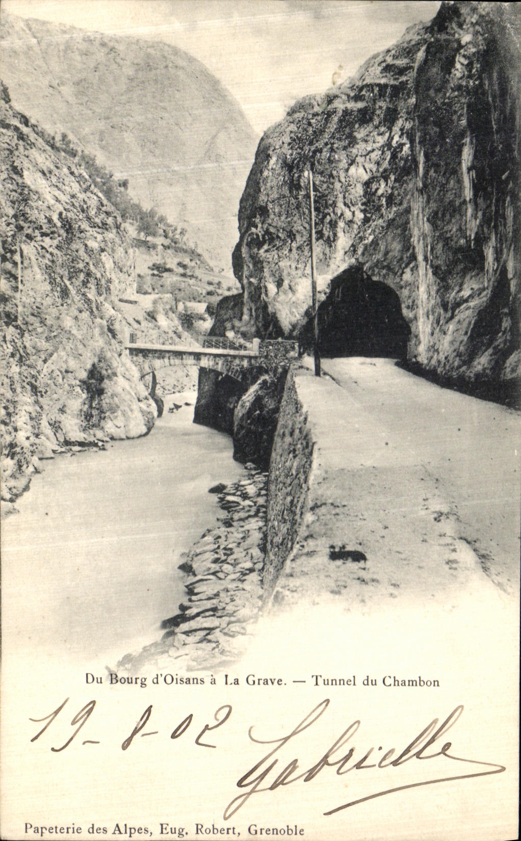 VINTAGE POSTCARD Borough D Oisans with the Serious Tunnel of Chambon
