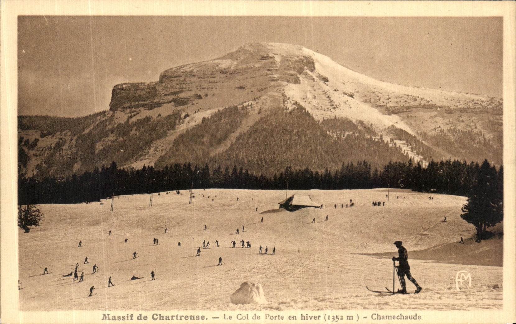VINTAGE POSTCARD Massive of Chartreuse the collar of door in Chamechaude winter