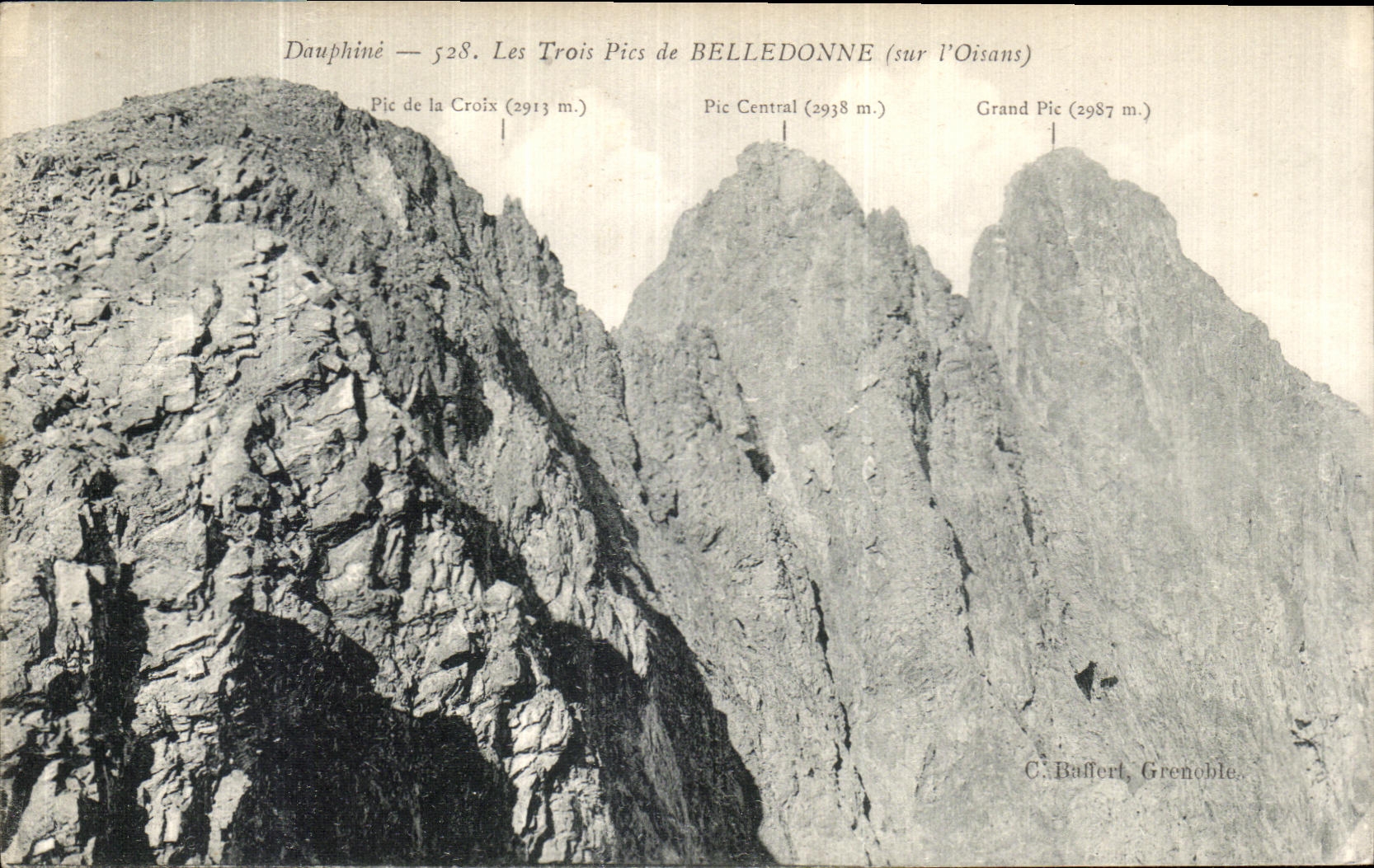 VINTAGE POSTCARD Dauphine 3 Peaks of Belledonne