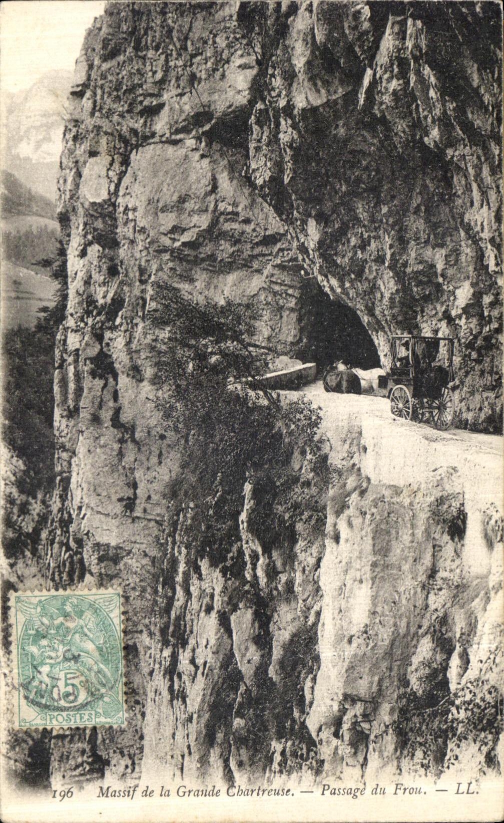 POSTAL de la VENDIMIA masiva del paso chartreuse grande del birlocho de Frou