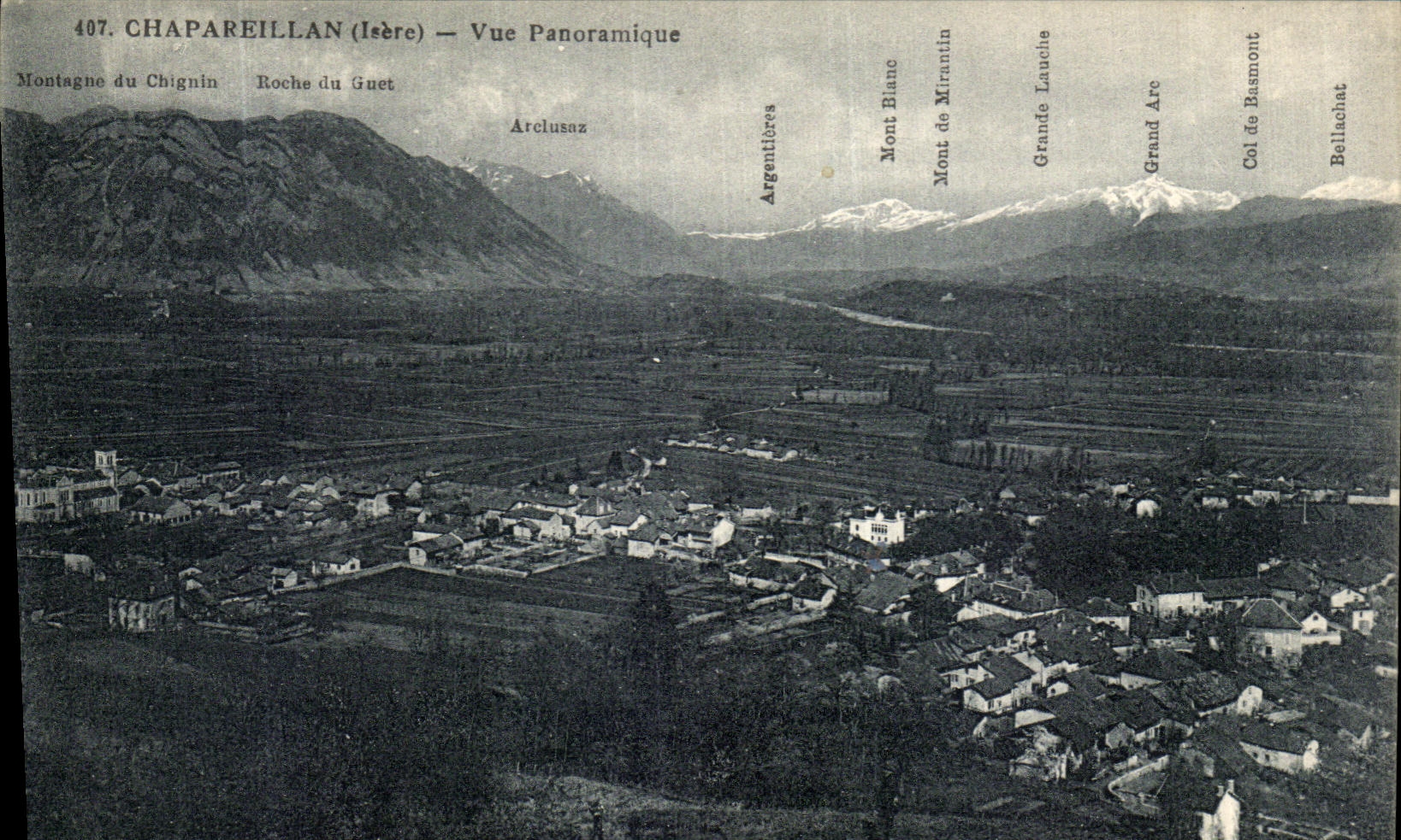 VINTAGE POSTCARD Chapareillan Panoramic View