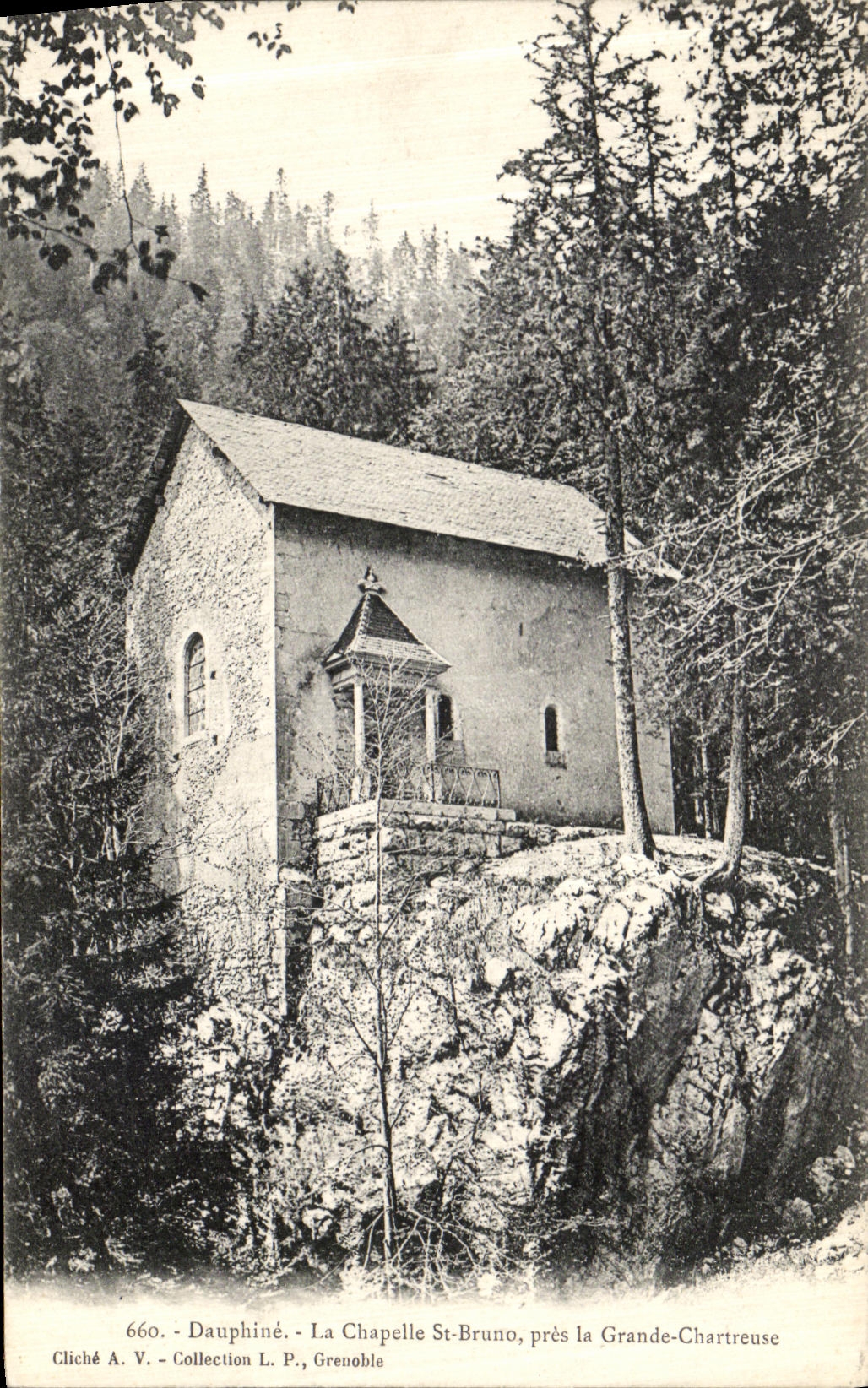 Chartreuse grande del St Bruno de Dauphine de la POSTAL de la VENDIMIA La Chapelle