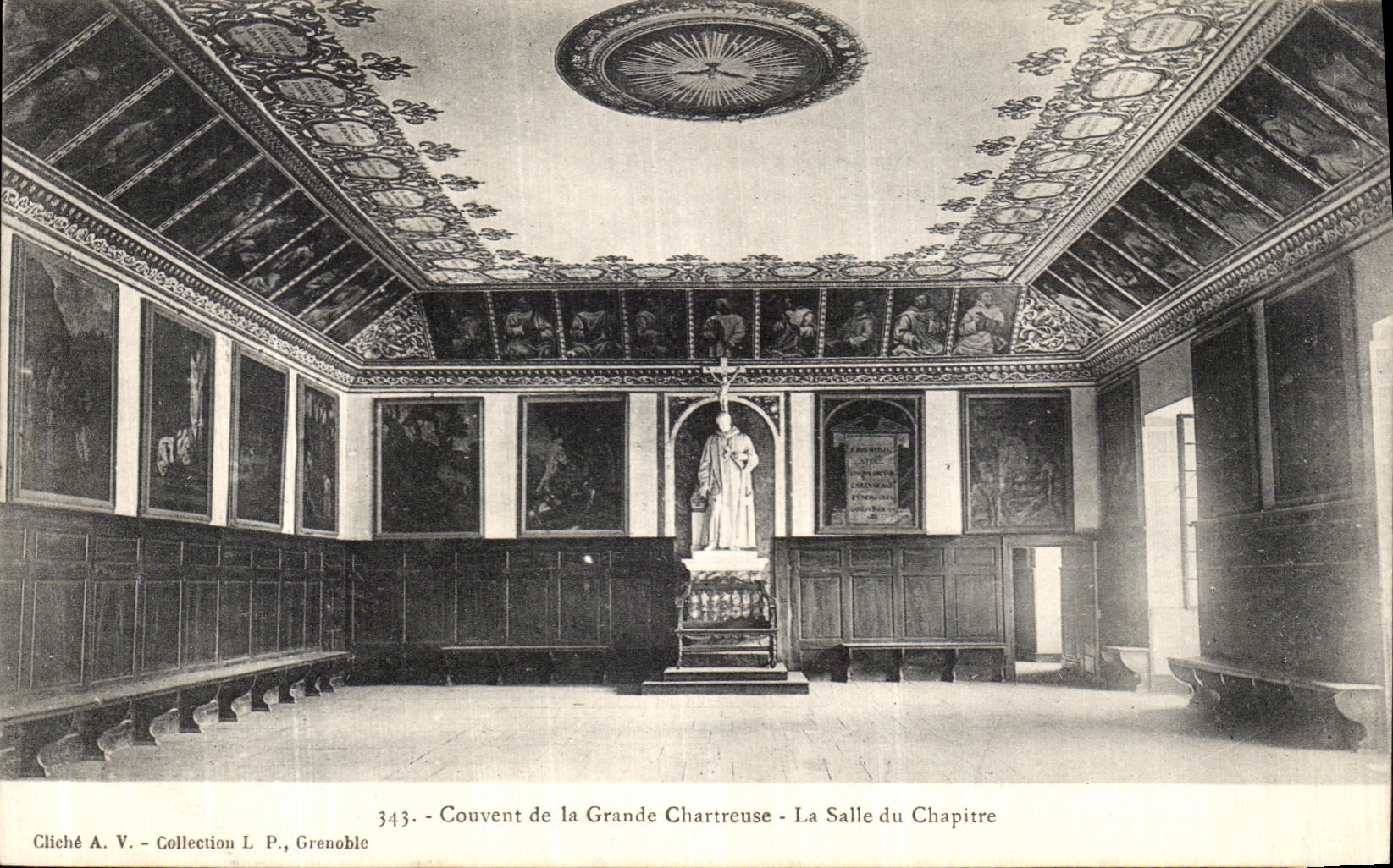 Convento de Dauphine de la POSTAL de la VENDIMIA de chartreuse grande el cuarto del capitulo