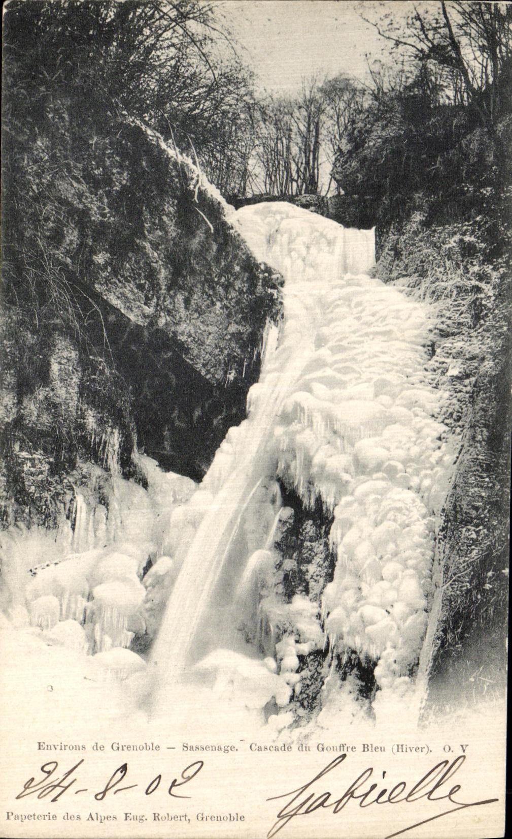 VINTAGE POSTCARD Environs of Grenoble Sassenage Cascades of the Bleu pit