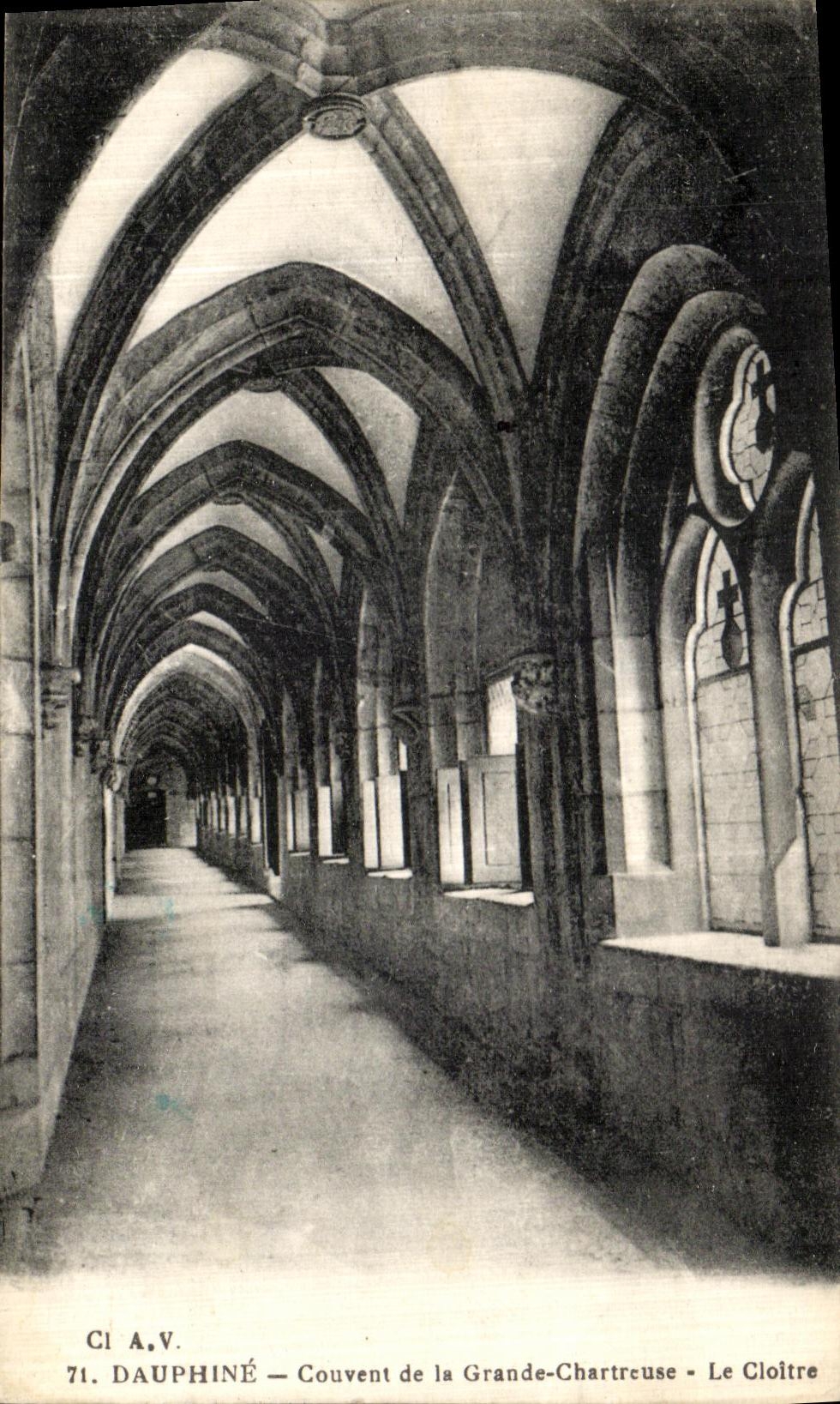 Convento de Dauphine de la POSTAL de la VENDIMIA de chartreuse grande el claustro