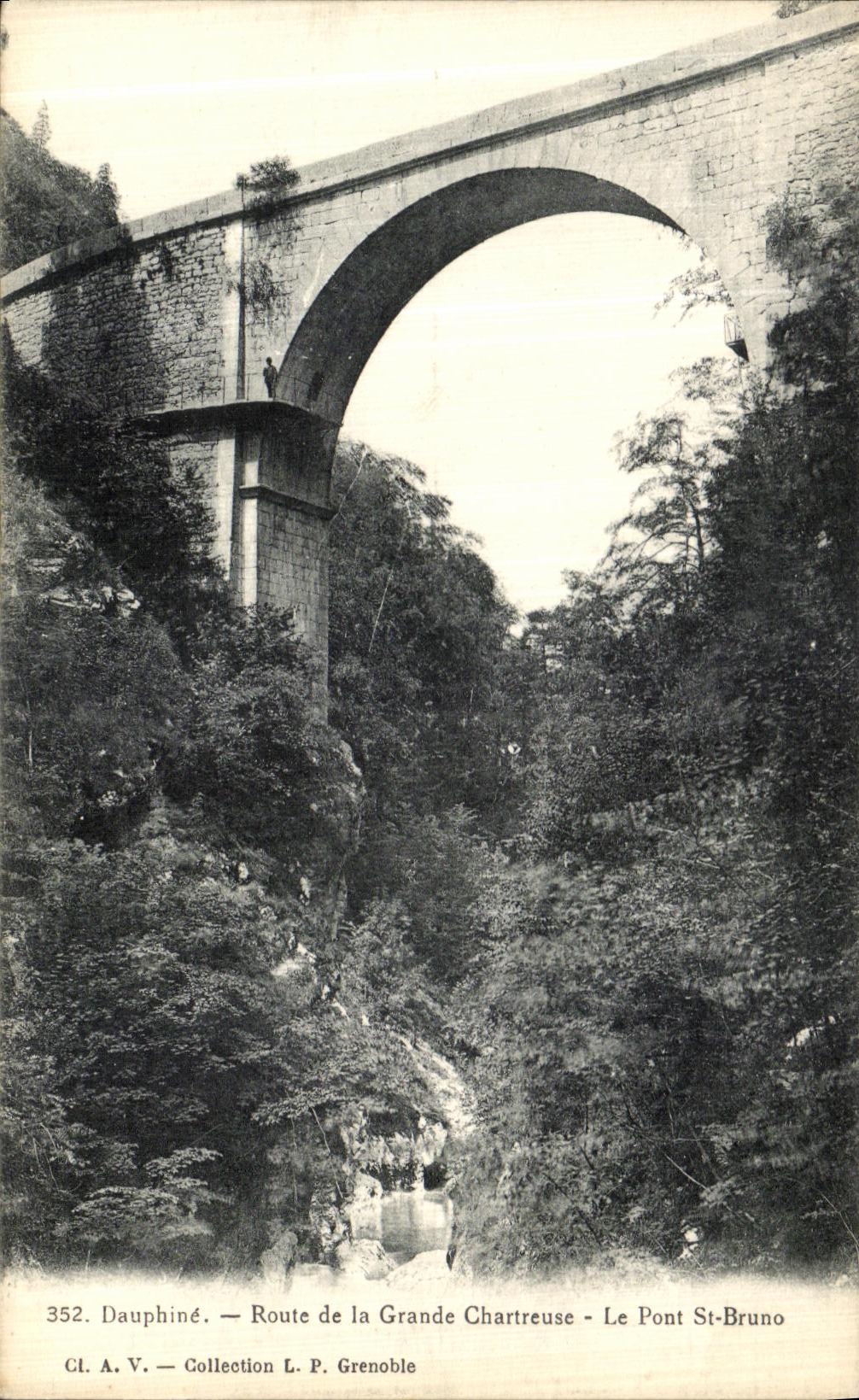 Camino de Dauphine de la POSTAL de la VENDIMIA de chartreuse grande el St Bruno del puente
