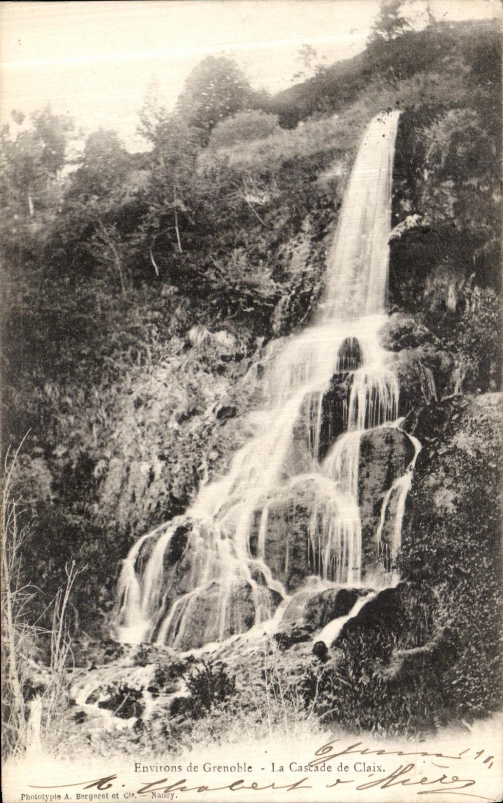 VINTAGE POSTCARD Surroundings of Grenoble the Cascade of Claix