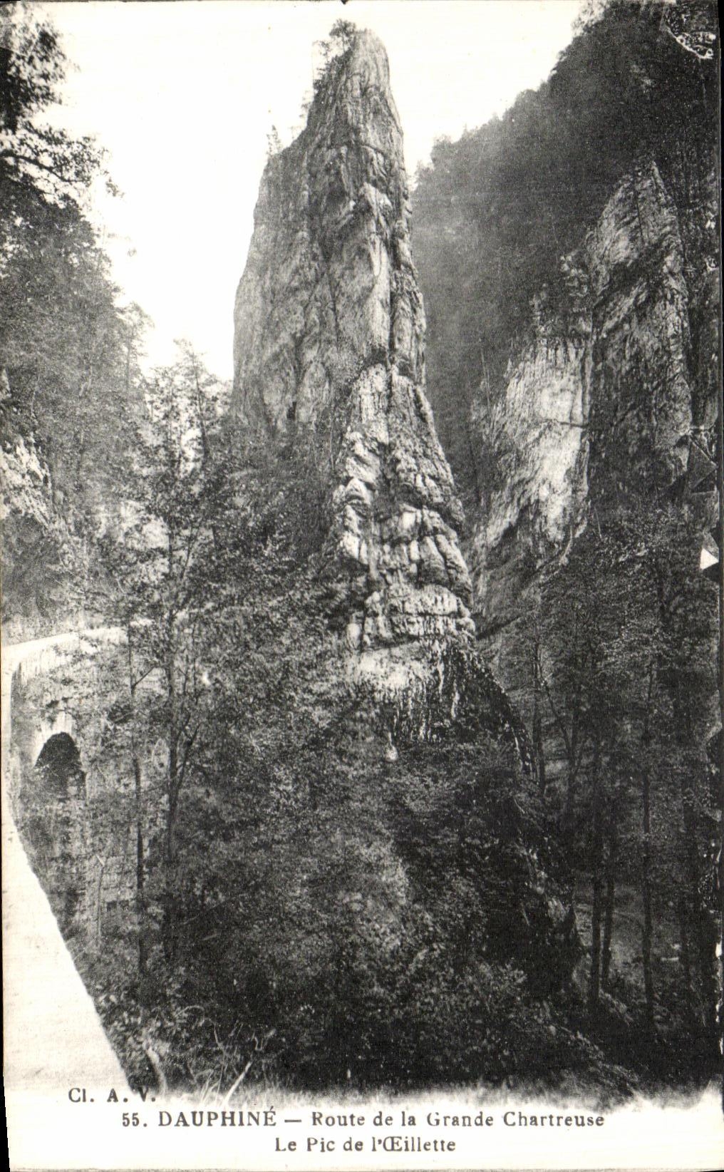 POSTAL de la VENDIMIA el camino de Dauphine de chartreuse grande el pico de L amapola del aceite