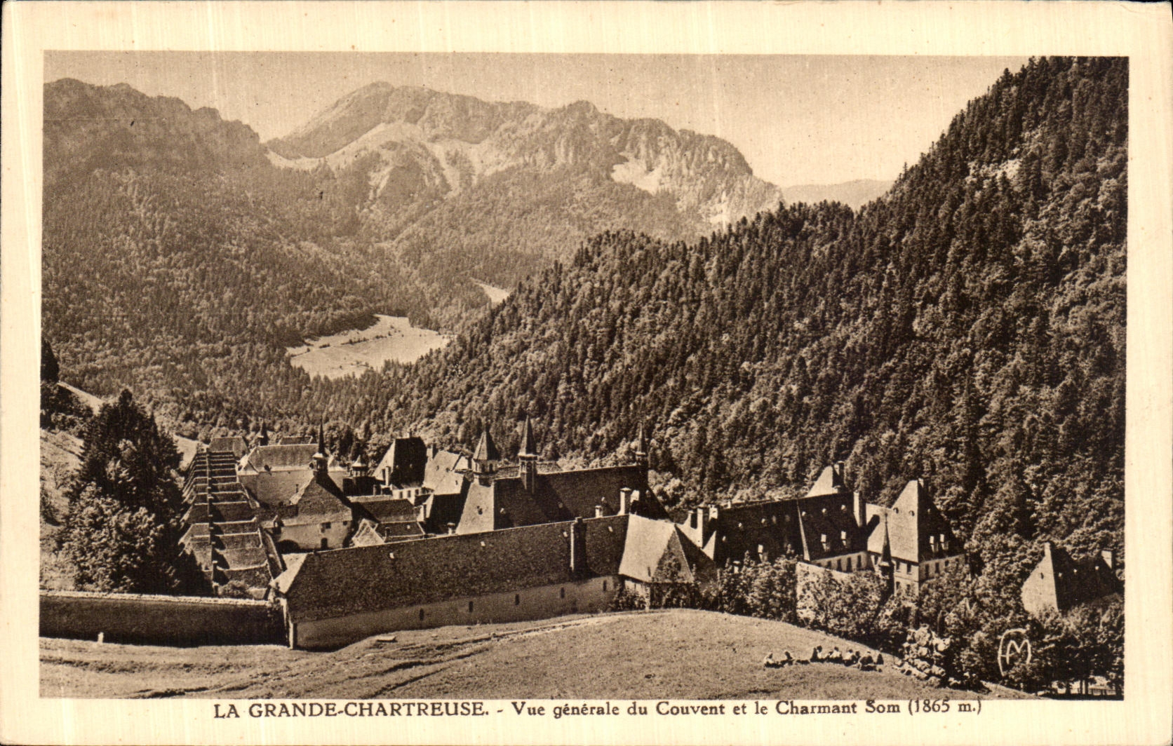 POSTAL de la VENDIMIA del proposito chartreuse grande del convento y de encantarlo som