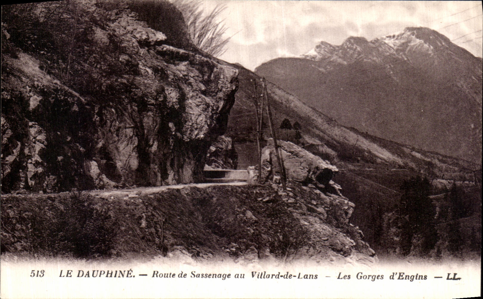 VINTAGE POSTCARD Dauphine Road of Sassenage to Villard de Lans the throats D Machines